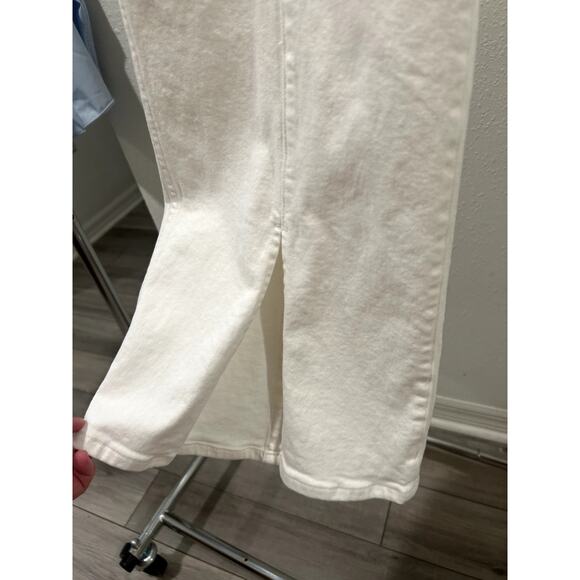 Michael Kors Womens White Flare Denim Jeans Size 16 Slit Front Pants Zipper New - Picture 5 of 9